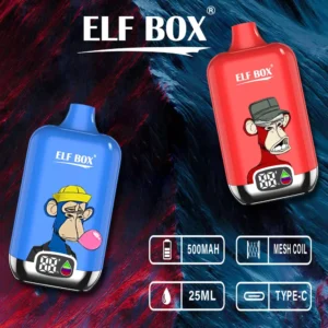 ELF BOX Digital 12000 Puffs Disposable Vape 0% 2% 3% 5% Low Nicotine 600mAh Rechargeablefor Wholesale