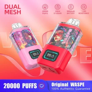 Wholesale WASPE 20000 PUFFS Disposable Vape Pen with 0% 2% 5% Nicotine and 24ml Capacity 12 Flavors