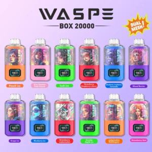 Wholesale WASPE 20000 PUFFS Disposable Vape Pen with 0% 2% 5% Nicotine and 24ml Capacity 12 Flavors 2