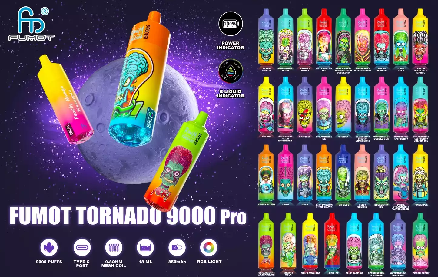 Bulk RandM Vapes for Sale in Germany RandM Tornado 9000 PRO Puffs (2)